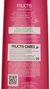 Garnier Fructis Full and Plush Volumizing Shampoo For Oily, Flat, Fine Hair, Made with Active Fruit Protein for Fuller and Healthy Hair, Vegan and Cruelty Free, 12.5 Fl Oz (370 ml)