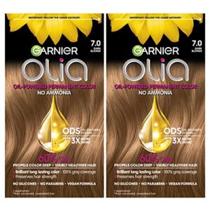 garnier hair color olia ammonia-free brilliant color oil-rich permanent hair dye, 7.0 dark blonde, 2 count (packaging may vary)