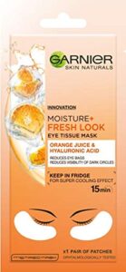 garnier skin naturals moisture bomb eye tissue mask with orange juice and hyaluronic acid 6g
