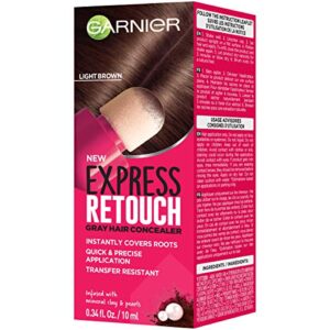 Garnier Hair Color Express Retouch Gray Hair Concealer, Instant Gray Coverage, Brown, 1 Count