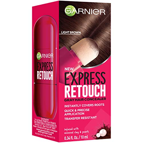 Garnier Hair Color Express Retouch Gray Hair Concealer, Instant Gray Coverage, Brown, 1 Count