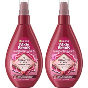 garnier whole blends sulfate free remedy 10-in-1 leave-in with red rose extract and vinegar, enhances shine and preserves color-treated hair, for up to 8 weeks of vibrant color, 10. fl oz, 2 count