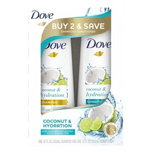 dove nourishing secrets shampoo and conditioner for dry hair coconut & hydration for everyday use, 12 fl oz (pack of 2)