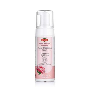 otaci rose passion facial cleansing foam, face cleanser wash foam skin facial water rose foaming natural