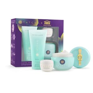 tatcha cleanse, hydrate & smoothing trio: includes the water cream 50ml, the deep cleanse 50ml & silk peony 5ml