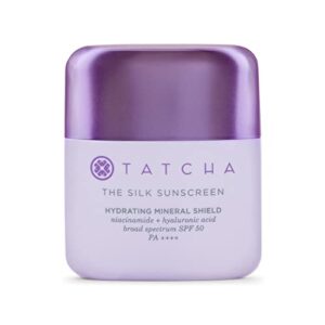 tatcha the silk sunscreen: broad spectrum spf 50 pa++++, weightless, hydrating mineral sunscreen, travel size, 15 ml
