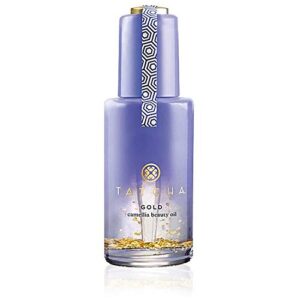 tatcha gold camellia beauty oil: moisturizing face, body, and hair oil infused with 23-karat gold flakes (30 ml / 1 oz)