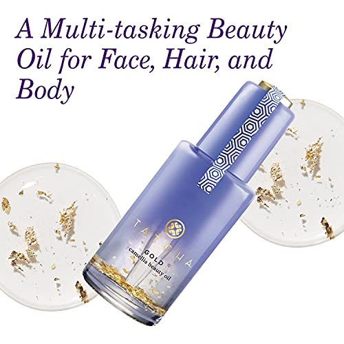 TATCHA Gold Camellia Beauty Oil: Moisturizing Face, Body, and Hair Oil Infused with 23-karat Gold flakes (30 ml / 1 oz)