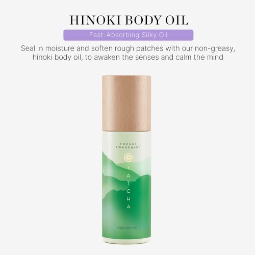 TATCHA Forest Awakening Hinoki Body Oil: Fast-Absorbing Silky Oil, 100 ml | 3.4 fl oz