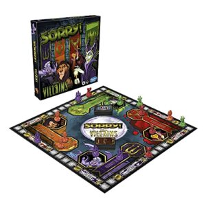 Hasbro Gaming Sorry! Board Game: Disney Villains Edition Kids, Family Games for Ages 6 and Up (Amazon Exclusive) , Green