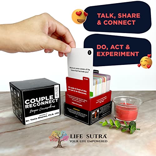 Life Sutra - Couple Reconnect Game - Couples Game for Married Couples - 200 Couples Conversation Cards - Speak Your Love Language - Card Game for Couples - Designed by an American Psychologist