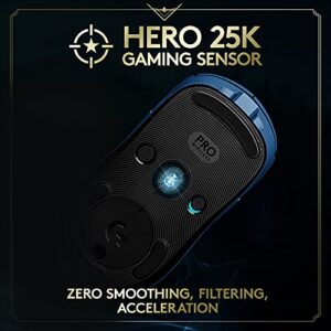 Logitech G PRO Wireless Gaming Mouse - Lightspeed, Hero 25K Sensor, 25,600 DPI, RGB, 4-8 Customizable Buttons, Ambidextrous, Official League of Legends Edition