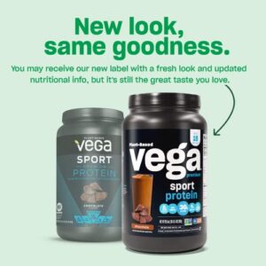 Vega Sport Premium Vegan Protein Powder Chocolate (19 Servings) 30g Protein, 5g BCAAs, Low Carb, Keto, Dairy/ Gluten Free, Non GMO, Pea Protein for Women & Men, 1.8 lbs (Packaging May Vary)