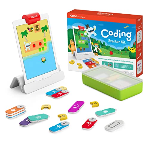 Osmo - Coding Starter Kit For iPad-3 Educational Learning Games-Ages 5-10+ -Learn To Code,Coding Basics & Coding Puzzles-STEM Toy Gifts - Logic,Coding Fundamentals,Boy & Girl(Osmo iPad Base Included)