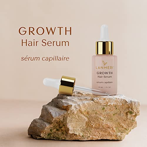 Lanmeri Vegan Hair Growth Serum - Natural Hair Regrowth and Hair Loss Treatments for Women & Men - Scalp Serum for Thinning Hair and Hair Loss - Fuller-looking, Thicker and Healthier Hair in 90 Days, All Hair Types