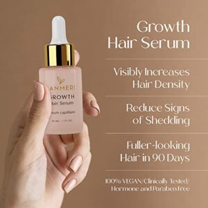 Lanmeri Vegan Hair Growth Serum - Natural Hair Regrowth and Hair Loss Treatments for Women & Men - Scalp Serum for Thinning Hair and Hair Loss - Fuller-looking, Thicker and Healthier Hair in 90 Days, All Hair Types