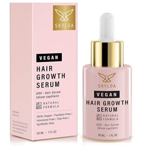 skyloa hair growth serum, vegan hair serum, hair growth oil for women, hair serum for hair growth scalp serum, hair regrowth treatment for women fuller-looking, thicker and healthier 30ml