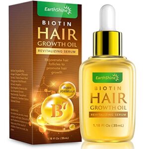 hair growth serum – biotin hair regrowth oil prevent hair loss and helps hair thicker, stronger, longer hair treatment men and women 1.18 oz (35 ml)
