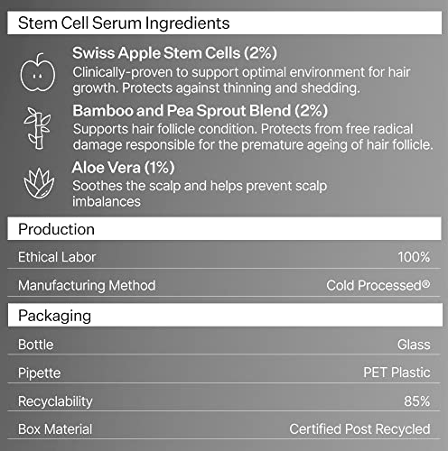 Act+Acre Cold Processed Apple Stem Cell Serum - Promotes Growth and Lessens Hair Loss - Soothes and Hydrates the Scalp - Sulphate and Paraben Free - Aloe Vera for Improved Scalp Health.