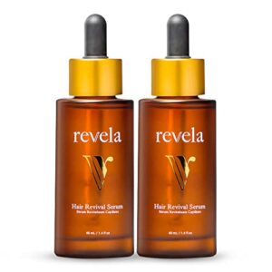 revela hair – the hair revival serum – dermatologist approved lightweight hair loss & hair thinning serum – scalp & hair follicle penetration for fast, visible results – for all hair types – 40ml / 1.4 fl. oz, 2 pack