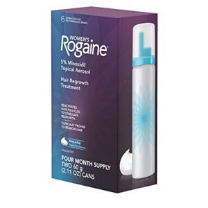 Women's Rogaine 5% Minoxidil Foam for Hair Thinning and Loss, Topical Treatment for Women's Hair Regrowth, 4-Month Supply