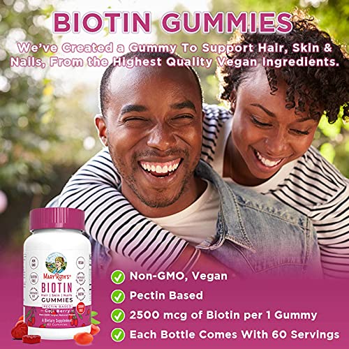 Biotin | Sugar Free | 2 Month Supply | Biotin Gummies | Biotin Vitamins for Hair Skin & Nails | Biotin Gummies for Hair Growth | Vegan | Non-GMO | Gluten Free | 60 Count