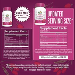 Biotin | Sugar Free | 2 Month Supply | Biotin Gummies | Biotin Vitamins for Hair Skin & Nails | Biotin Gummies for Hair Growth | Vegan | Non-GMO | Gluten Free | 60 Count