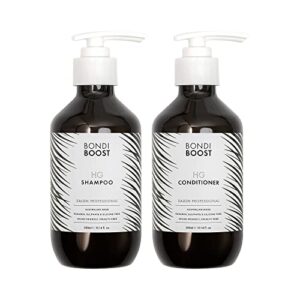 bondiboost hg duo shampoo + conditioner bundle [10.14fl oz each] – improves appearance for thinning hair – volumizing + hydrating + nourishing – sulfate/paraben free, for women/men – australian made