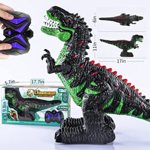 TEMI Remote Control Dinosaur Toy for Kids 3 4 5 6 7+ Years, Electric Stunt RC Walking Jurassic Tyrannosaurus T-rex Robot Toy with Lights and Sounds, Powered by Rechargeable Battery, Gift for Boys