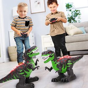 TEMI Remote Control Dinosaur Toy for Kids 3 4 5 6 7+ Years, Electric Stunt RC Walking Jurassic Tyrannosaurus T-rex Robot Toy with Lights and Sounds, Powered by Rechargeable Battery, Gift for Boys