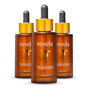 revela hair – the hair revival serum – dermatologist approved lightweight hair loss & hair thinning serum – scalp & hair follicle penetration for fast, visible results – for all hair types – 40ml / 1.4 fl. oz, 3 pack