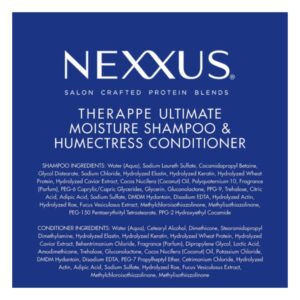 Nexxus Shampoo and Conditioner for Dry Hair Therappe Humectress Silicone-Free, Moisturizing Caviar Complex and Elastin Protein 33.8 oz 2 Count