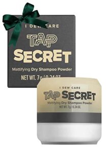 i dew care dry shampoo – tap secret | gifts, non-aerosol, benzene-free, mattifying root boosting powder, fuller looking hair, no white cast, formulated without gluten, 0.27 oz