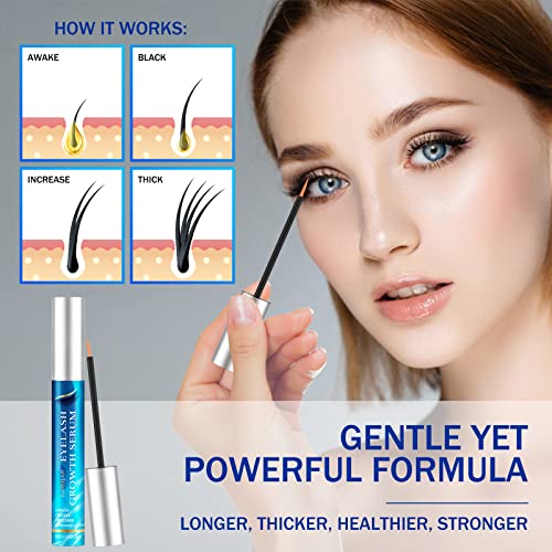 Premium Eyelash Growth Serum and Eyebrow Enhancer by LASHJAR, Lash Boost Serum for Longer, Fuller Thicker Lashes & Brows