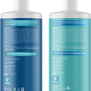 Volumizing Biotin Shampoo and Conditioner Set - Sulfate Free Shampoo and Conditioner for Dry Damaged Hair Care - Thinning Hair Shampoo and Conditioner with Nourishing Biotin Coconut Oil and Keratin