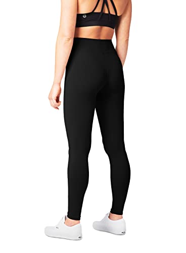 SATINA High Waisted Leggings for Women - Workout Leggings for Regular & Plus Size Women - Black Leggings Women - Yoga Leggings for Women | 3 Inch Waistband (One Size, Black)