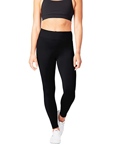 SATINA High Waisted Leggings for Women - Workout Leggings for Regular & Plus Size Women - Black Leggings Women - Yoga Leggings for Women | 3 Inch Waistband (One Size, Black)