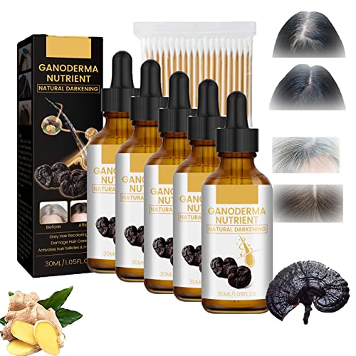 Darka Anti-greying Hair Serum, Darka Pro Anti-greying Hair Serum, Darka Anti Gray Hair Serum, Ganoderma Nutrient Natural Darkening, Regrow Thicker, Fuller, Healthier Hair (5PCS)