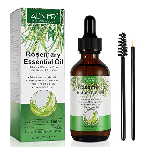 Rosemary Oil for Hair Growth,Rosemary Essential Oil for Hair Loss Regrowth Treatment,Strengthens Hair,Nourishes Scalp,Light Weight,Non Greasy,Improves Scalp Circulation For Men And Women 2.02 Oz