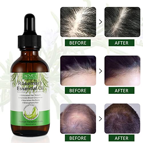 Rosemary Oil for Hair Growth,Rosemary Essential Oil for Hair Loss Regrowth Treatment,Strengthens Hair,Nourishes Scalp,Light Weight,Non Greasy,Improves Scalp Circulation For Men And Women 2.02 Oz