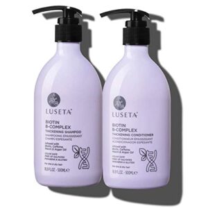 luseta biotin b-complex shampoo & conditioner set for hair growth and strengthener – hair loss treatment for thinning hair with biotin caffein and argan oil for men & women – all hair types 2 x 16.9oz