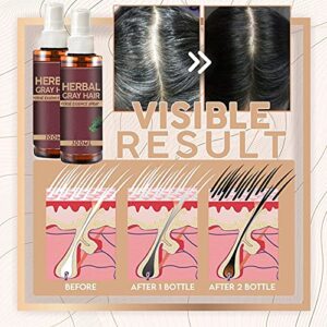 JDKD Herbal Gray Hair Reverse Essence Spray, Gray Off Hair Spray Restore Black Hair, Biotin Thickening Herbal Serum, Promote Hair Growth and Prevent Hair Loss (1PC)