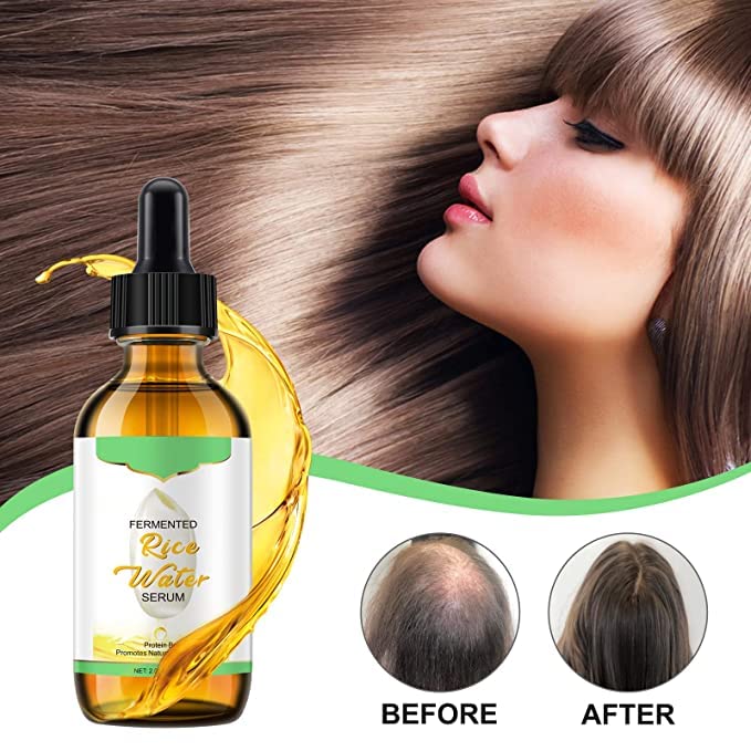 Rice Water for Hair Growth,Hair Growth Oil for Stronger, Thicker,Longer Hair,Hair Oil for Dry Damaged Hair and Growth,Natural Hair Moisturizer&Conditioner with Vitamin&Mineral,2.02 fl.oz