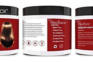 CRISTALBOX Keratin Hair Mask,Deep Repair Damage Hair Root, 250ml Hair Mask for Dry Damaged Hair,Hair Treatment Mask Keratin Hair & Scalp Treatment,Natural Deep Conditioner Hydrating Hair Masque