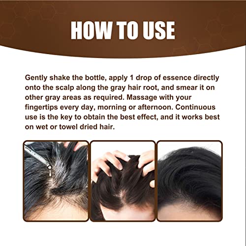 DARKA Anti-Greying Hair Serum, Hair Darkening Serum, Organic Ganoderma Nutrient Hair Grey Reverse Essence, Darken Your Hair Naturally Without Harming Them (3PCS)
