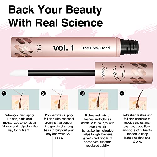 Liaison Brow Bond Eyebrow Growth Serum - Brow Growth Complex - Boost & Enhancer for Longer, Fuller, & Thicker Eyebrows - Vegan, Cruelty Free, Paraben Free & Talc Free - Irritation Free Formula