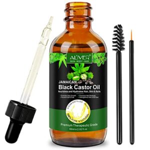 Castor Oil for Hair Growth,Eyelashes And Eyebrows,Jamaican Black Castor Oil,Natural Cold Pressed Hair Treatment Oils,Organic Hair Oil for Dry Damaged Hair,Skin And Nails,2.02 Fl.Oz