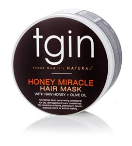 tgin honey miracle hair mask for natural hair – 12 oz – dry hair – curly hair – type 3c and 4c hair – deep conditioner