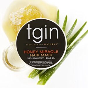 tgin Honey Miracle Hair Mask for Natural Hair - 12 oz - Dry Hair - Curly Hair - Type 3c and 4c hair - Deep Conditioner