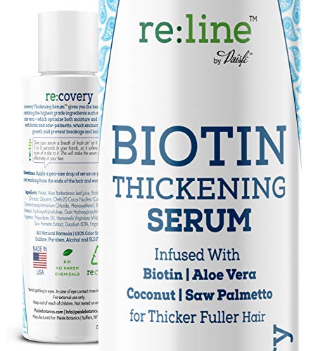 Biotin Hair Growth Serum for Women Men Hair Thickener for Fine Hair Serum for Hair Growth with Biotin and Saw Palmetto Extract DHT Blocker Natural Hair Regrowth Treatment for Men Women Hair Volumizer